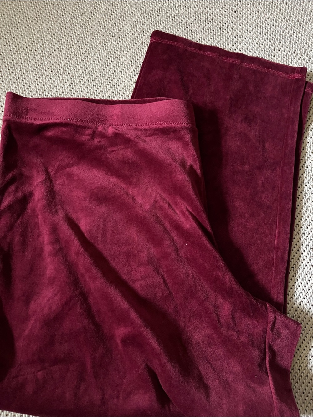 Pants Just My Size womens new size 4X(26W/28W) velour merlot cotton polyester - Picture 1 of 2